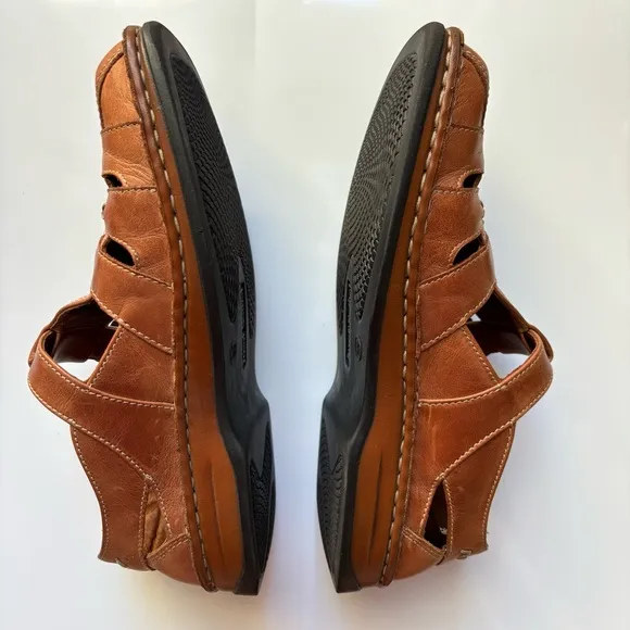 Josef Seibel Men’s Oxford Huarache Buckle Leather Brown Sandals EU 38 / US 7.5