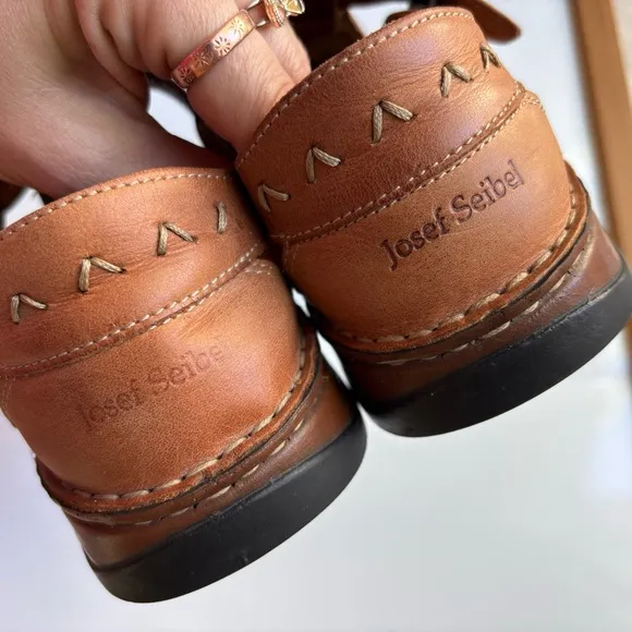 Josef Seibel Men’s Oxford Huarache Buckle Leather Brown Sandals EU 38 / US 7.5
