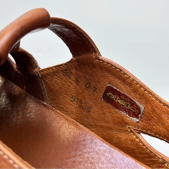 Josef Seibel Men’s Oxford Huarache Buckle Leather Brown Sandals EU 38 / US 7.5