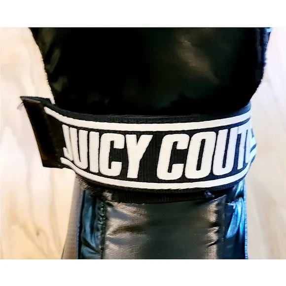 Juicy Couture Black Veronica Winter Platform Space Puffer Boots Size 8