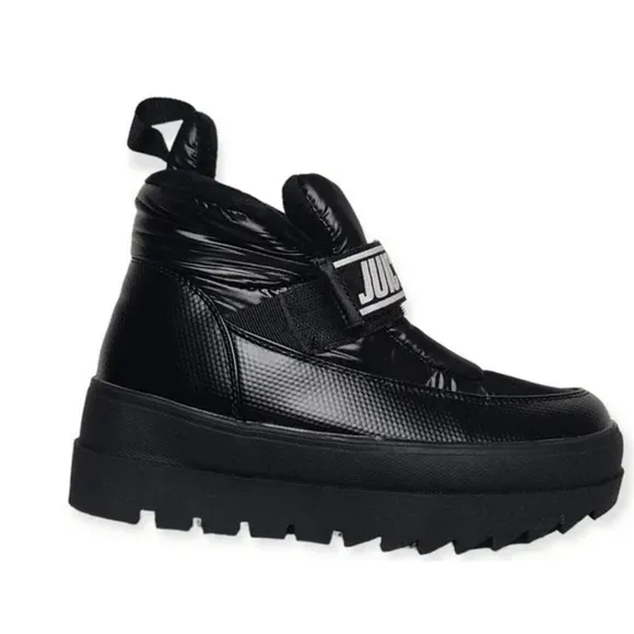 Juicy Couture Black Veronica Winter Platform Space Puffer Boots Size 8