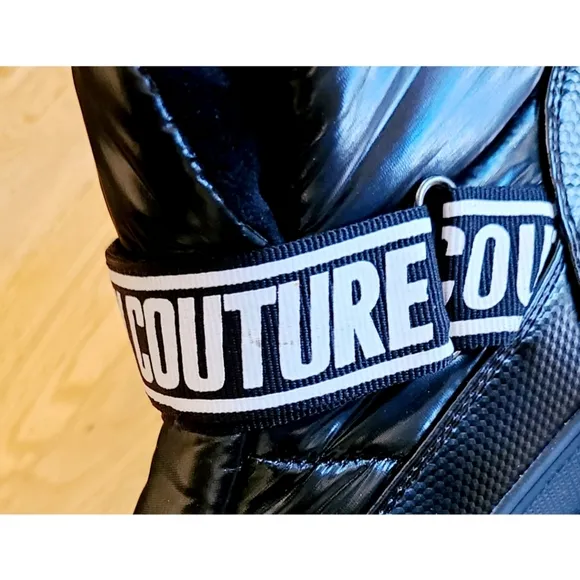 Juicy Couture Black Veronica Winter Platform Space Puffer Boots Size 8