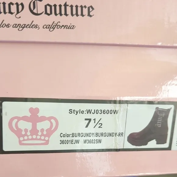 Juicy Couture Burgundy Ankle Boots