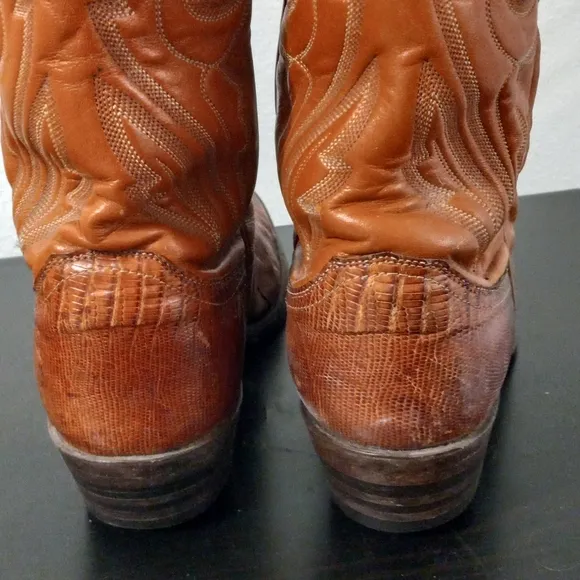 Justin 9.5D Mens Lizard Classic Western Boots Tan Style 8306