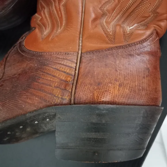 Justin 9.5D Mens Lizard Classic Western Boots Tan Style 8306
