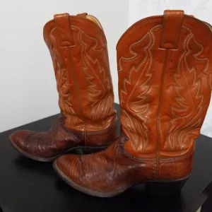 Justin 9.5D Mens Lizard Classic Western Boots Tan Style 8306