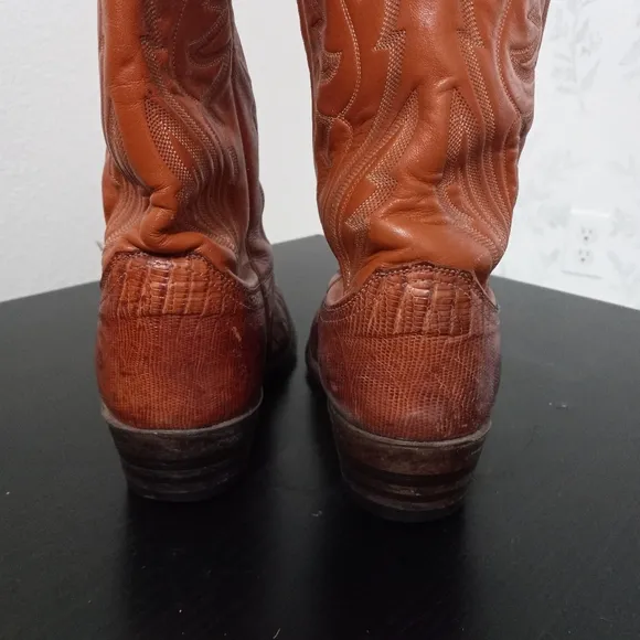 Justin 9.5D Mens Lizard Classic Western Boots Tan Style 8306