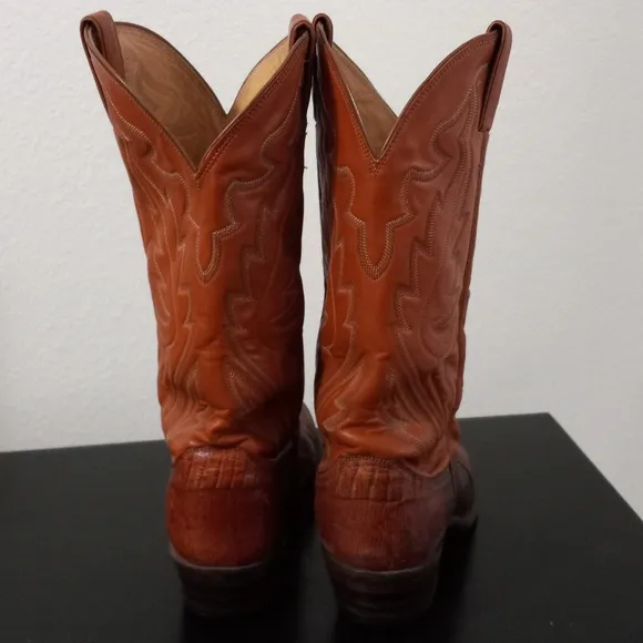 Justin 9.5D Mens Lizard Classic Western Boots Tan Style 8306