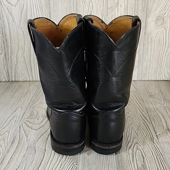 Justin Black Classic Roper Boots Style 3133 Men Boots Size 9.5EE
