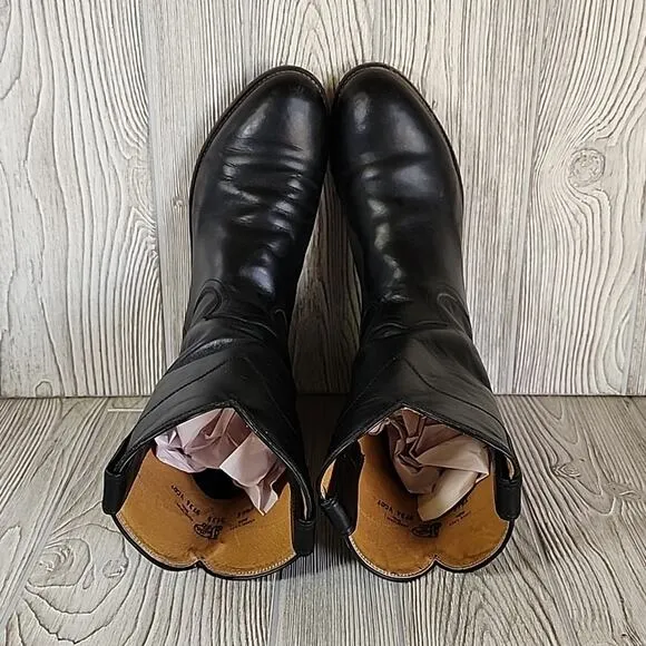 Justin Black Classic Roper Boots Style 3133 Men Boots Size 9.5EE