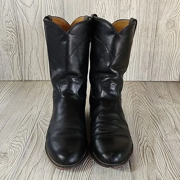 Justin Black Classic Roper Boots Style 3133 Men Boots Size 9.5EE