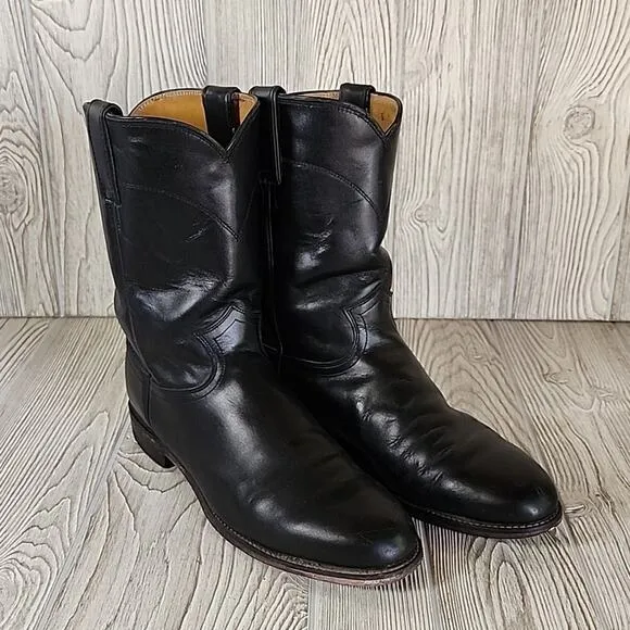 Justin Black Classic Roper Boots Style 3133 Men Boots Size 9.5EE