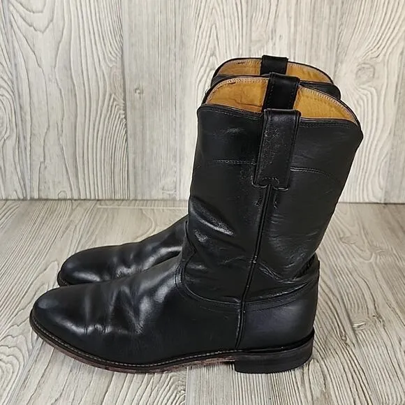 Justin Black Classic Roper Boots Style 3133 Men Boots Size 9.5EE