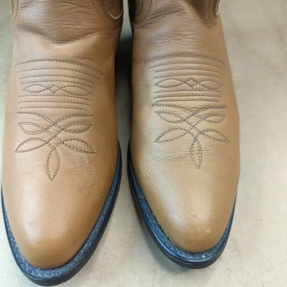 Justin Boots Diamond J women's sz 6.5C classic tan leather Western cowgirl boots