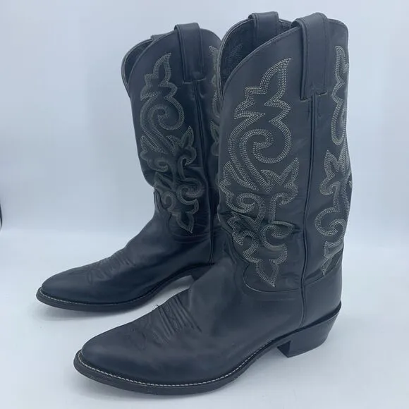 Justin Mens 11 Cowboy Boots Western Rodeo Roper Festival Grunge Pointed Toe 1409