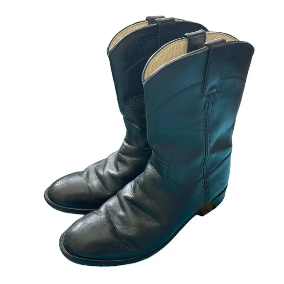 Justin Women’s Black Kipskin Classic Leather Roper Boots Size 6