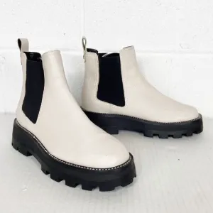 Karl Lagerfeld Lug Sole Boot Mayde White Leather Chunky Sole Size 7