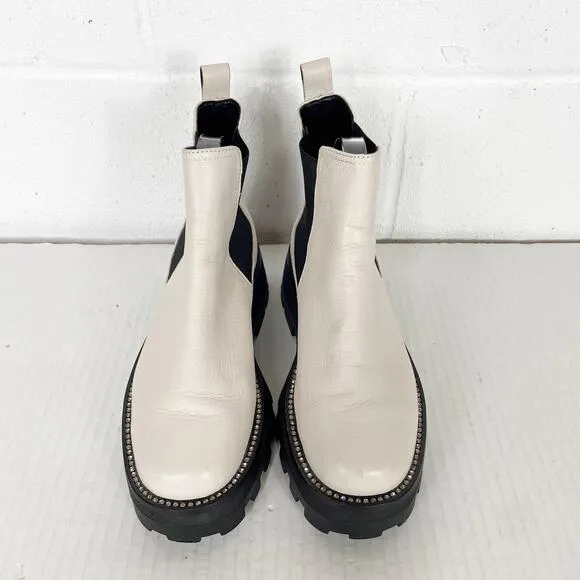 Karl Lagerfeld Lug Sole Boot Mayde White Leather Chunky Sole Size 7