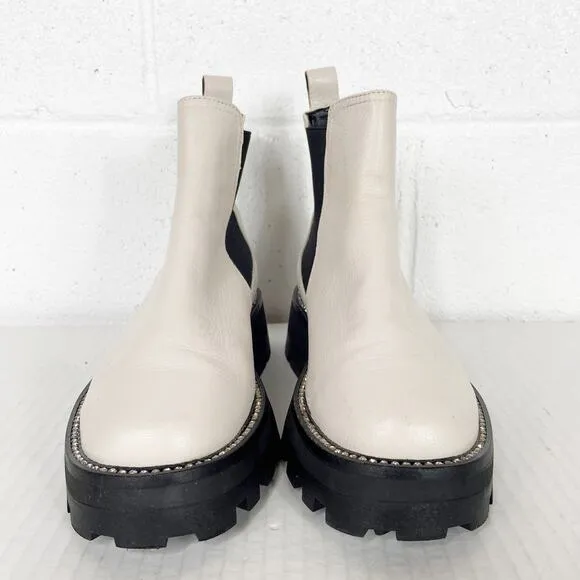 Karl Lagerfeld Lug Sole Boot Mayde White Leather Chunky Sole Size 7