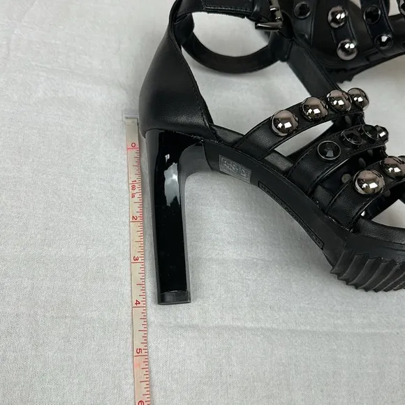 KARL LAGERFELD PARIS Women's Brexton Black Dress Sandals, Size 6.5