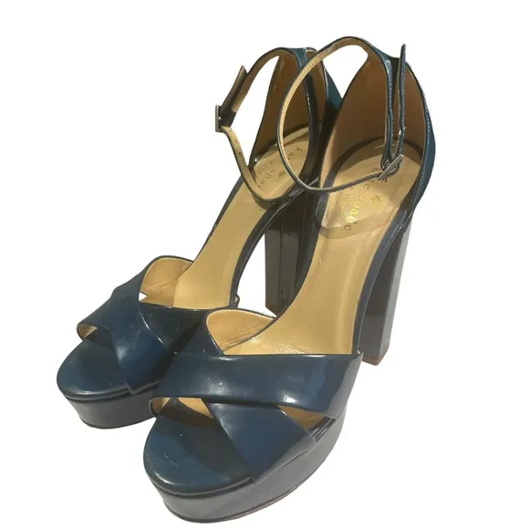 KATE SPADE NEW YORK Delight Platform Sandals  Pacific Blue - US Size 6 1/2