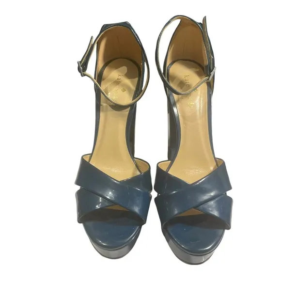 KATE SPADE NEW YORK Delight Platform Sandals  Pacific Blue - US Size 6 1/2