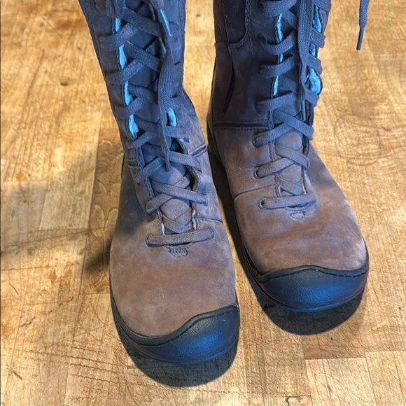 Keen Brown Winter Rain Boots with Plush Lining