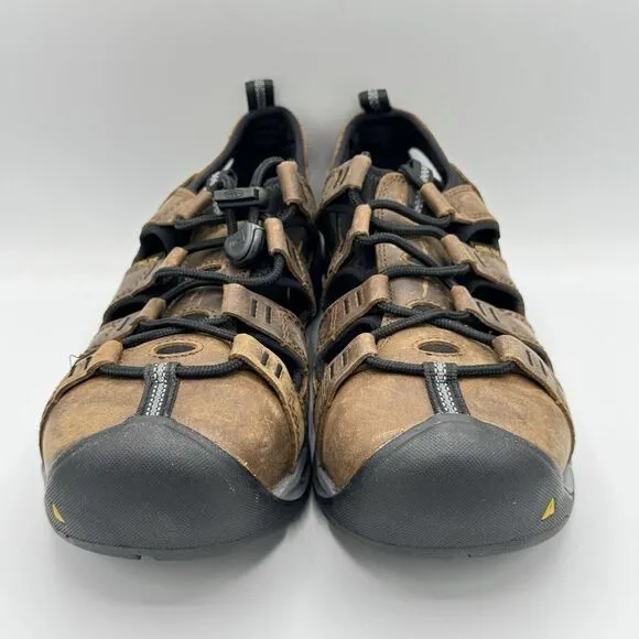 Keen Utility Atlanta II Cooler Sandals Mens US 9 EE Wide Brown Leather Steel Toe