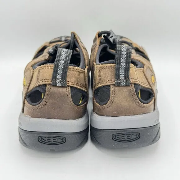 Keen Utility Atlanta II Cooler Sandals Mens US 9 EE Wide Brown Leather Steel Toe