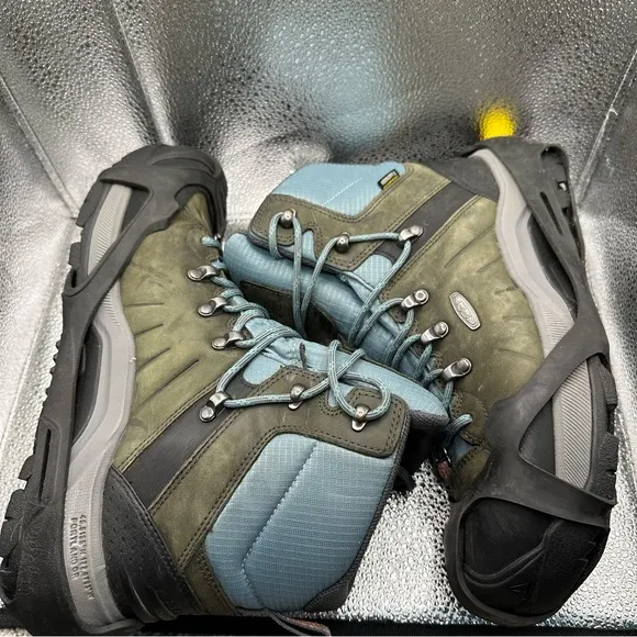 Keen Womens 9 Revel IV Mid Polar Hiking‎ Boots Waterproof Dry Warm Green Aqua