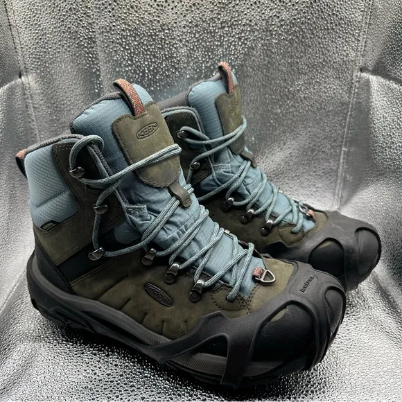 Keen Womens 9 Revel IV Mid Polar Hiking‎ Boots Waterproof Dry Warm Green Aqua