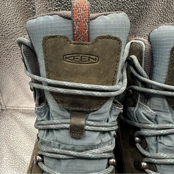 Keen Womens 9 Revel IV Mid Polar Hiking‎ Boots Waterproof Dry Warm Green Aqua