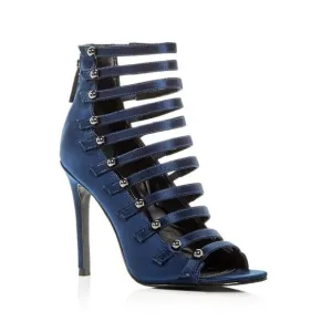 KENDALL   KYLIE Womens Navy Caged Design Studded Gia Stiletto Sandals 7 M