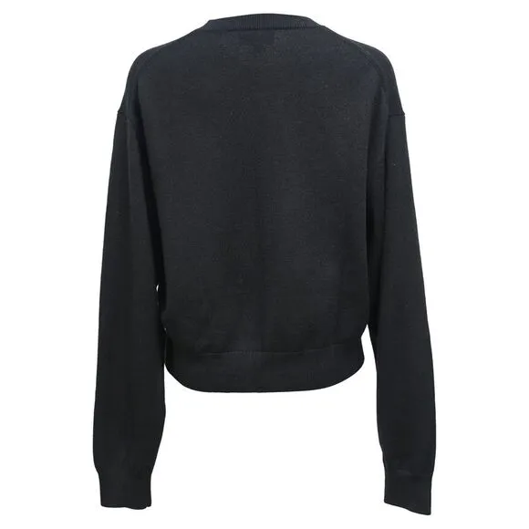 Kenzo Boke Crest Crew Cardigan in Black Wool