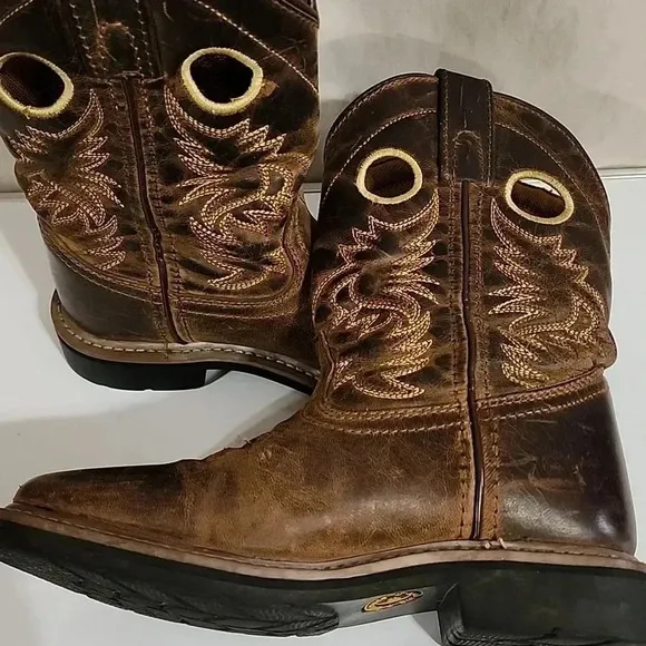 Kids Amarillo Dan Post Cowboy Boots, Brown, Size Children's 1D, PreOwned