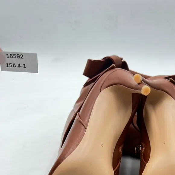 Knee High Boots Women Fold Over Boots Pointed Toe Stiletto Heel Brown