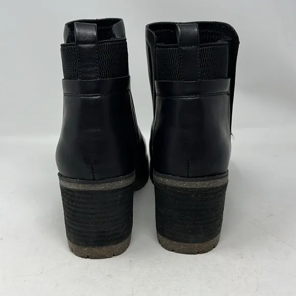 KORKS ELSIE BOOTIE Black Ankle Boots with Chunky Heel SIZE 9.5