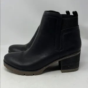 KORKS ELSIE BOOTIE Black Ankle Boots with Chunky Heel SIZE 9.5