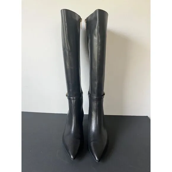 KURT GEIGER LONDON KENSINGTON FLEXI KNEE black leather BOOTS Size 9