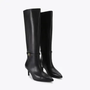 KURT GEIGER LONDON KENSINGTON FLEXI KNEE black leather BOOTS Size 9