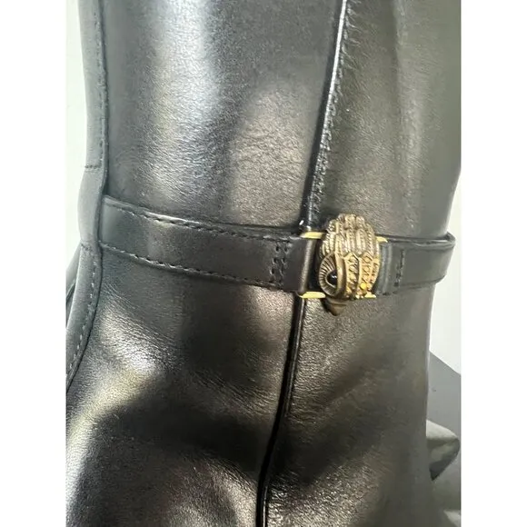 KURT GEIGER LONDON KENSINGTON FLEXI KNEE black leather BOOTS Size 9