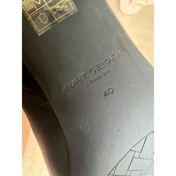KURT GEIGER LONDON KENSINGTON FLEXI KNEE black leather BOOTS Size 9