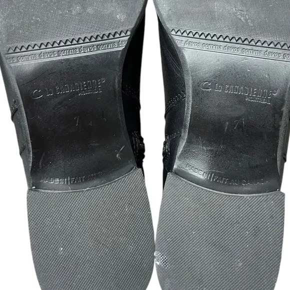 La Canadienne Waterproof Black Leather Ankle Boots size 7