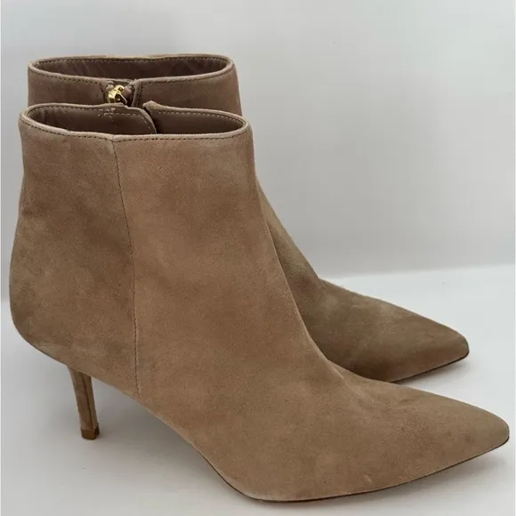 L'AGENCE Aimee II Suede Leather Ankle Boots Tan Sz 38 U.S. 8