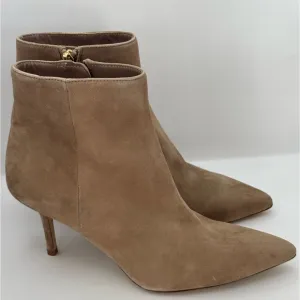 L'AGENCE Aimee II Suede Leather Ankle Boots Tan Sz 38 U.S. 8