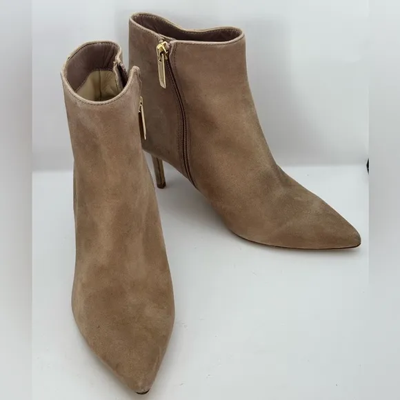 L'AGENCE Aimee II Suede Leather Ankle Boots Tan Sz 38 U.S. 8