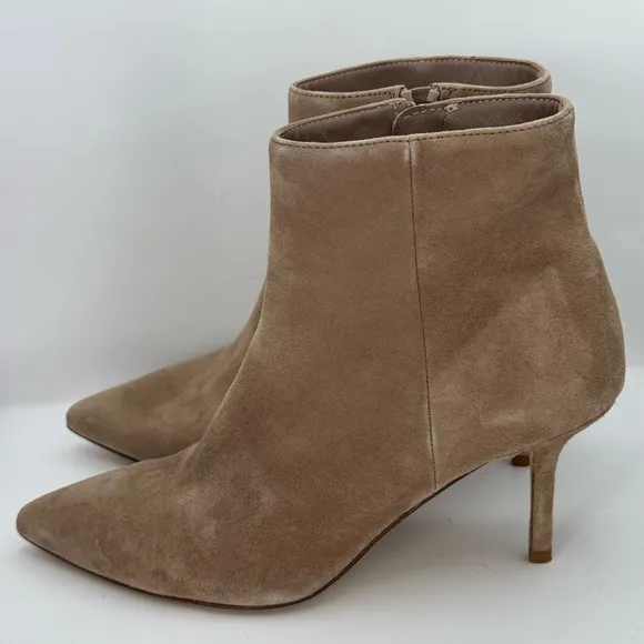 L'AGENCE Aimee II Suede Leather Ankle Boots Tan Sz 38 U.S. 8