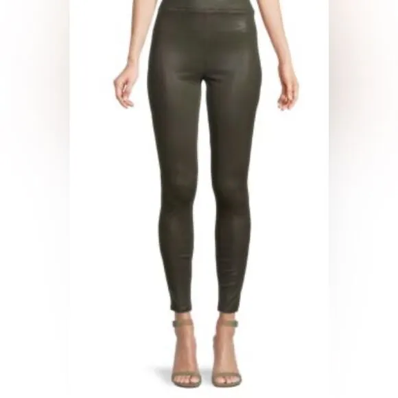 L’AGENCE Jeans coated Rochelle legging in army green. NWT. Large