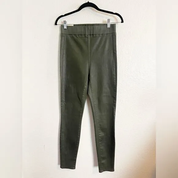 L’AGENCE Jeans coated Rochelle legging in army green. NWT. Large