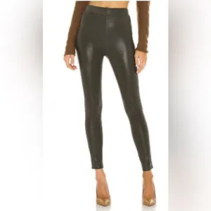 L’AGENCE Jeans coated Rochelle legging in army green. NWT. Large